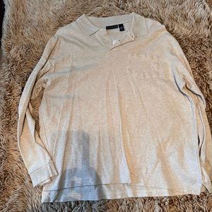 John Ashford beige long sleeve shirt for men in a size XL